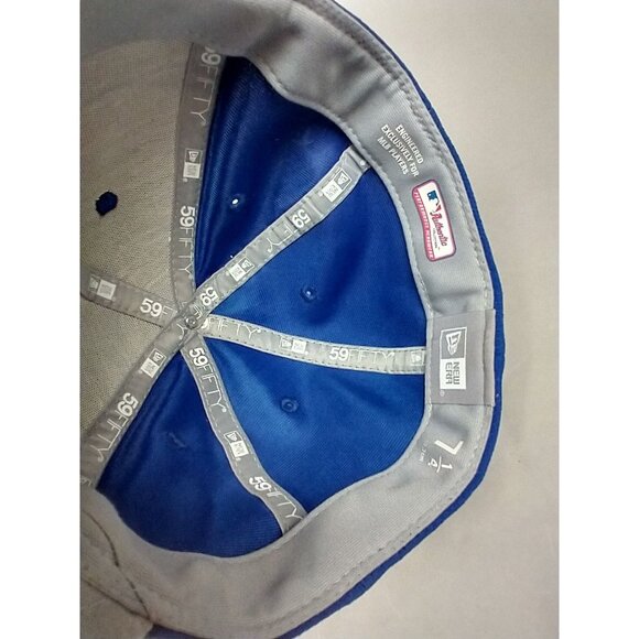 New Era Chicago Cubs 59FIFTY Fitted Blue Hat Size 7 1/4 Batting Practice - Picture 10 of 12